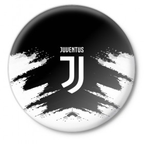 Значок с принтом JUVENTUS в Белгороде,  металл | круглая форма, металлическая застежка в виде булавки | football | soccer | ювентус