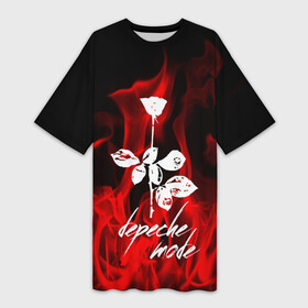 Платье-футболка 3D с принтом Depeche Mode в Белгороде,  |  | depeche mode | punk | rock | альтернативный хип хоп | группа | инди поп | музыка | музыкальное произведение | ноты | панк | регги | рок | синти поп