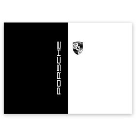 Поздравительная открытка с принтом Porsche в Белгороде, 100% бумага | плотность бумаги 280 г/м2, матовая, на обратной стороне линовка и место для марки
 | 991 | ag | cayenne | macan | panamera | porsche | sport | volkswagen group | авто | автомобиль | знак | лого | машина | порсше | порш | порше | седан | символ | спорт | тачка | хэтчбек | эмблема