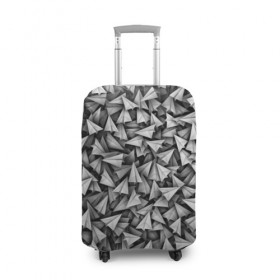 Чехол для чемодана 3D с принтом Бумажные самолетики в Белгороде, 86% полиэфир, 14% спандекс | двустороннее нанесение принта, прорези для ручек и колес | telegram | белый | бумага | оригами | паттрен | самолет | самолетик | телеграмм