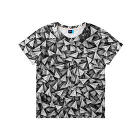 Детская футболка 3D с принтом Бумажные самолетики в Белгороде, 100% гипоаллергенный полиэфир | прямой крой, круглый вырез горловины, длина до линии бедер, чуть спущенное плечо, ткань немного тянется | telegram | белый | бумага | оригами | паттрен | самолет | самолетик | телеграмм