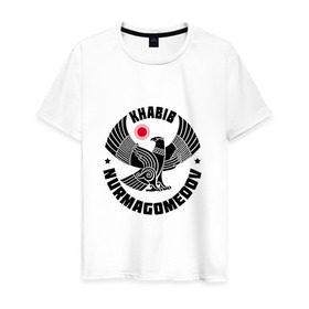 Мужская футболка хлопок с принтом Khabib в Белгороде, 100% хлопок | прямой крой, круглый вырез горловины, длина до линии бедер, слегка спущенное плечо. | ufc | нурмагомедов | хабиб