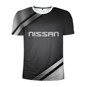 Мужская футболка 3D спортивная с принтом Nissan в Белгороде, 100% полиэстер с улучшенными характеристиками | приталенный силуэт, круглая горловина, широкие плечи, сужается к линии бедра | motor | nissan | авто | лого | машина | ниссан | тачка
