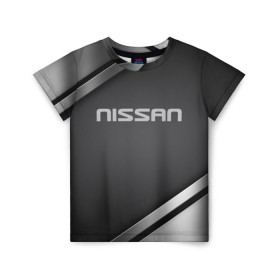 Детская футболка 3D с принтом Nissan в Белгороде, 100% гипоаллергенный полиэфир | прямой крой, круглый вырез горловины, длина до линии бедер, чуть спущенное плечо, ткань немного тянется | motor | nissan | авто | лого | машина | ниссан | тачка