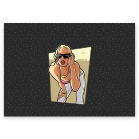 Поздравительная открытка с принтом GTA SA - Девушка в очках в Белгороде, 100% бумага | плотность бумаги 280 г/м2, матовая, на обратной стороне линовка и место для марки
 | Тематика изображения на принте: grand theft auto | gta | rockstar games | san andreas | гта | сан андреас