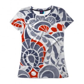 Женская футболка 3D с принтом Цветочный арт 4 в Белгороде, 100% полиэфир ( синтетическое хлопкоподобное полотно) | прямой крой, круглый вырез горловины, длина до линии бедер | 