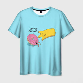 Мужская футболка 3D с принтом Donut Eat Me в Белгороде, 100% полиэфир | прямой крой, круглый вырез горловины, длина до линии бедер | 