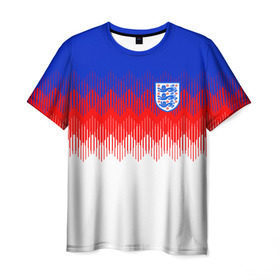 Мужская футболка 3D с принтом Англия тренировочная форма ЧМ-2018 в Белгороде, 100% полиэфир | прямой крой, круглый вырез горловины, длина до линии бедер | англия | сборная англии | тренировочная форма | футбол | чемпионат мира по футболу