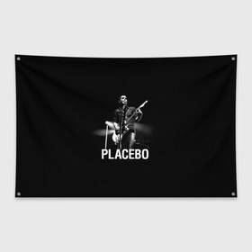 Флаг-баннер с принтом Placebo в Белгороде, 100% полиэстер | размер 67 х 109 см, плотность ткани — 95 г/м2; по краям флага есть четыре люверса для крепления | placebo | альтернативный | брайан молко | инди | индирок | плацебо | рок
