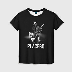 Женская футболка 3D с принтом Placebo в Белгороде, 100% полиэфир ( синтетическое хлопкоподобное полотно) | прямой крой, круглый вырез горловины, длина до линии бедер | placebo | альтернативный | брайан молко | инди | индирок | плацебо | рок