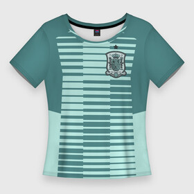 Женская футболка 3D Slim с принтом Испания   форма вратаря   ЧМ 2018 в Белгороде,  |  | сборная испании | форма вратаря | футбол | футбольная форма