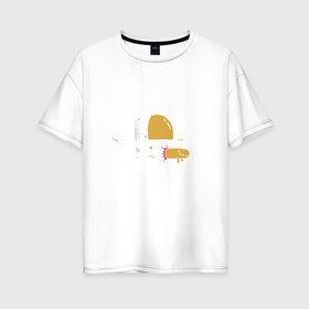 Женская футболка хлопок Oversize с принтом Чужой в Белгороде, 100% хлопок | свободный крой, круглый ворот, спущенный рукав, длина до линии бедер
 | alien | facehugger | лицехват | хищник | чужой