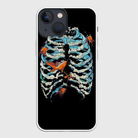 Чехол для iPhone 13 mini с принтом Ребра из Воды в Белгороде,  |  | Тематика изображения на принте: анатомия | вода | океан | рыбы | скелет