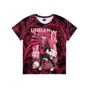 Детская футболка 3D с принтом Стиляга в Белгороде, 100% гипоаллергенный полиэфир | прямой крой, круглый вырез горловины, длина до линии бедер, чуть спущенное плечо, ткань немного тянется | urban | worgen | город | животное | лев | машина | модное | розовый | урбан | череп | яркое