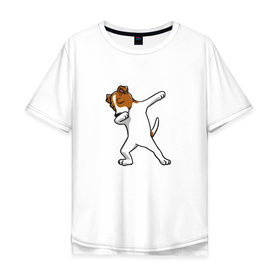 Мужская футболка хлопок Oversize с принтом джек победитель в Белгороде, 100% хлопок | свободный крой, круглый ворот, “спинка” длиннее передней части | джек | джек рассел | рассел | терьер