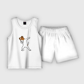 Детская пижама с шортами хлопок с принтом джек победитель в Белгороде,  |  | Тематика изображения на принте: джек | джек рассел | рассел | терьер