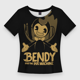 Женская футболка 3D Slim с принтом Bendy and the ink machine (20) в Белгороде,  |  | bendy | bendy and the ink machine | game | horror | ink | machine | trend | video game