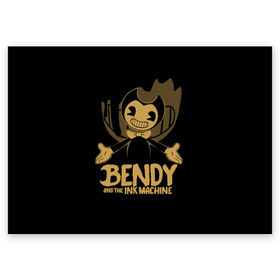 Поздравительная открытка с принтом Bendy and the ink machine (20) в Белгороде, 100% бумага | плотность бумаги 280 г/м2, матовая, на обратной стороне линовка и место для марки
 | bendy | bendy and the ink machine | game | horror | ink | machine | trend | video game