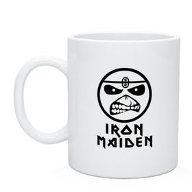 Кружка с принтом Iron Maiden в Белгороде, керамика | объем — 330 мл, диаметр — 80 мм. Принт наносится на бока кружки, можно сделать два разных изображения | iron maiden | адриан смит | айран | айрон | группа | дэйв мюррей | железная дева | ирон | майден | мейд | мейден | метал | мрачный | музыка | песни | рок | стив харрис | тяжелый | хеви | хевиметал