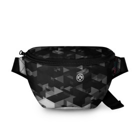 Поясная сумка 3D с принтом Borussia Geometry Sport в Белгороде, 100% полиэстер | плотная ткань, ремень с регулируемой длиной, внутри несколько карманов для мелочей, основное отделение и карман с обратной стороны сумки застегиваются на молнию | боруссия | дортмунд