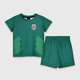 Детский костюм с шортами 3D с принтом Домашняя форма сборной Мексики в Белгороде,  |  | мексика | сборная мексики | форма мексики | чемпионат по футболу