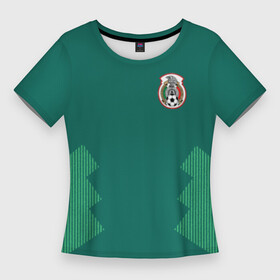 Женская футболка 3D Slim с принтом Домашняя форма сборной Мексики в Белгороде,  |  | мексика | сборная мексики | форма мексики | чемпионат по футболу