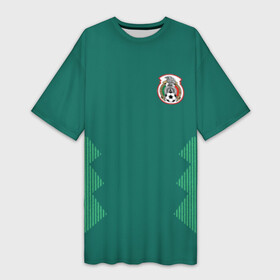Платье-футболка 3D с принтом Домашняя форма сборной Мексики в Белгороде,  |  | мексика | сборная мексики | форма мексики | чемпионат по футболу