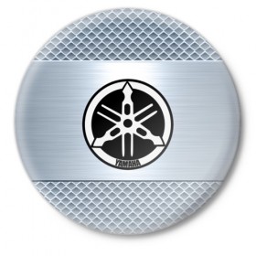 Значок с принтом YAMAHA в Белгороде,  металл | круглая форма, металлическая застежка в виде булавки | Тематика изображения на принте: 