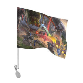 Флаг для автомобиля с принтом Ark: Survival Evolved в Белгороде, 100% полиэстер | Размер: 30*21 см | арк