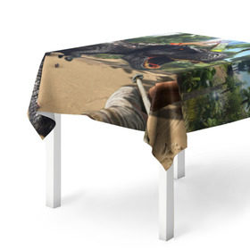 Скатерть 3D с принтом Ark Survival Evolved в Белгороде, 100% полиэстер (ткань не мнется и не растягивается) | Размер: 150*150 см | арк