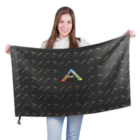 Флаг 3D с принтом Ark Survival Evolved в Белгороде, 100% полиэстер | плотность ткани — 95 г/м2, размер — 67 х 109 см. Принт наносится с одной стороны | арк