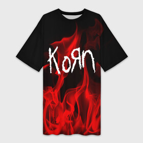 Платье-футболка 3D с принтом KOЯN в Белгороде,  |  | korn | punk | rock | альтернативный хип хоп | группа | инди поп | музыка | музыкальное произведение | ноты | панк | регги | рок | синти поп