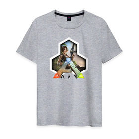 Мужская футболка хлопок с принтом Ark Survival Evolved в Белгороде, 100% хлопок | прямой крой, круглый вырез горловины, длина до линии бедер, слегка спущенное плечо. | ark survival evolved