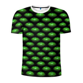 Мужская футболка 3D спортивная с принтом Сочные яблочки в Белгороде, 100% полиэстер с улучшенными характеристиками | приталенный силуэт, круглая горловина, широкие плечи, сужается к линии бедра | паттерн | фрукты | яблоко