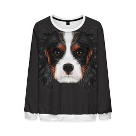 Мужской свитшот 3D с принтом Cavalier King Charles в Белгороде, 100% полиэстер с мягким внутренним слоем | круглый вырез горловины, мягкая резинка на манжетах и поясе, свободная посадка по фигуре | голова | собака | спаниель