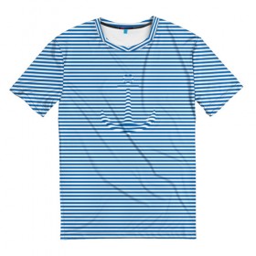 Мужская футболка 3D с принтом Тельняшка Якорь в Белгороде, 100% полиэфир | прямой крой, круглый вырез горловины, длина до линии бедер | anchor | marine | original | vest | дизайнерская | морская | оригинальная | полоска | тельняшка | якорь
