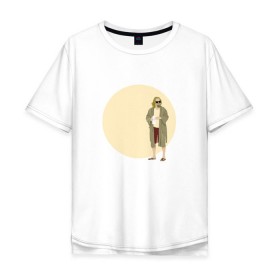 Мужская футболка хлопок Oversize с принтом Большой Лебовски в Белгороде, 100% хлопок | свободный крой, круглый ворот, “спинка” длиннее передней части | the big lebowski | большой лебовски | джефф бриджес