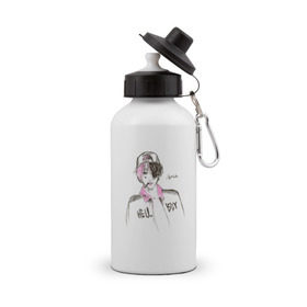 Бутылка спортивная с принтом Lil Peep Hellboy в Белгороде, металл | емкость — 500 мл, в комплекте две пластиковые крышки и карабин для крепления | Тематика изображения на принте: lil peep | лил пип