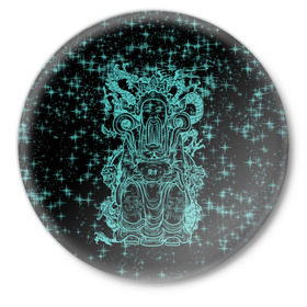 Значок с принтом Нефритовый Будда в Белгороде,  металл | круглая форма, металлическая застежка в виде булавки | Тематика изображения на принте: блеск | звезды | китай | нефрит | прикольные | традиция | храм | шанхай | яркие