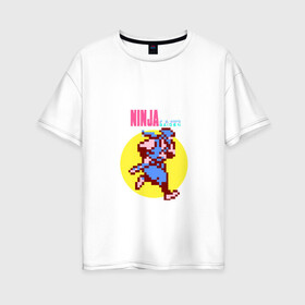 Женская футболка хлопок Oversize с принтом ninja gaiden pixel в Белгороде, 100% хлопок | свободный крой, круглый ворот, спущенный рукав, длина до линии бедер
 | Тематика изображения на принте: 8bit | ninja | ninja gaiden