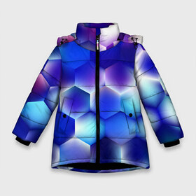 Зимняя куртка для девочек 3D с принтом Синяя чешуя змеи в Белгороде, ткань верха — 100% полиэстер; подклад — 100% полиэстер, утеплитель — 100% полиэстер. | длина ниже бедра, удлиненная спинка, воротник стойка и отстегивающийся капюшон. Есть боковые карманы с листочкой на кнопках, утяжки по низу изделия и внутренний карман на молнии. 

Предусмотрены светоотражающий принт на спинке, радужный светоотражающий элемент на пуллере молнии и на резинке для утяжки. | абстракция | арт | геометрия | кожа | краска | красочные | лето | огонь | пламя | чешуя