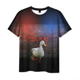 Мужская футболка 3D с принтом Утиный вандализм в Белгороде, 100% полиэфир | прямой крой, круглый вырез горловины, длина до линии бедер | duck | вандал | вандализм | граффити | утка | хулиган