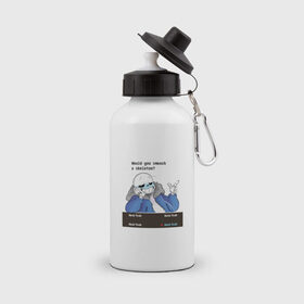 Бутылка спортивная с принтом Sans в Белгороде, металл | емкость — 500 мл, в комплекте две пластиковые крышки и карабин для крепления | sans | андертейл | подземелье | санс