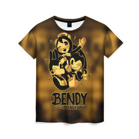 Женская футболка 3D с принтом Bendy and the ink machine (32) в Белгороде, 100% полиэфир ( синтетическое хлопкоподобное полотно) | прямой крой, круглый вырез горловины, длина до линии бедер | bendy | bendy and the ink machine | game | horror | ink | machine | trend | video game | бенди | бэнди