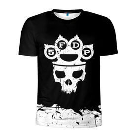 Мужская футболка 3D спортивная с принтом Five Finger Death Punch в Белгороде, 100% полиэстер с улучшенными характеристиками | приталенный силуэт, круглая горловина, широкие плечи, сужается к линии бедра | 5fdp | alternative | ffdp | groove | metal | metall | rock | альтернатива | грув | группа | метал | рок | череп