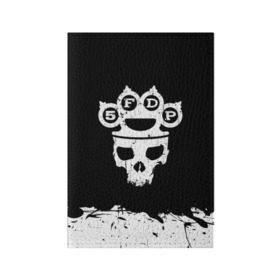 Обложка для паспорта матовая кожа с принтом Five Finger Death Punch в Белгороде, натуральная матовая кожа | размер 19,3 х 13,7 см; прозрачные пластиковые крепления | 5fdp | alternative | ffdp | groove | metal | metall | rock | альтернатива | грув | группа | метал | рок | череп