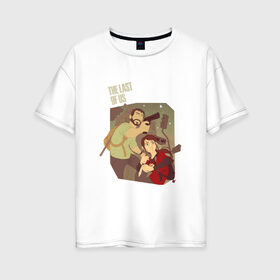 Женская футболка хлопок Oversize с принтом The Last of Us в Белгороде, 100% хлопок | свободный крой, круглый ворот, спущенный рукав, длина до линии бедер
 | the last of us | гриб | грибы | джоэл | кордицепс | пиратs | элли