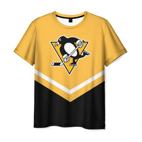 Мужская футболка 3D с принтом Pittsburgh Penguins (Форма 1) в Белгороде, 100% полиэфир | прямой крой, круглый вырез горловины, длина до линии бедер | питтсбург пингвинз