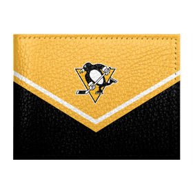 Обложка для студенческого билета с принтом Pittsburgh Penguins (Форма 1) в Белгороде, натуральная кожа | Размер: 11*8 см; Печать на всей внешней стороне | питтсбург пингвинз