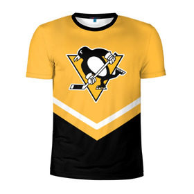Мужская футболка 3D спортивная с принтом Pittsburgh Penguins (Форма 1) в Белгороде, 100% полиэстер с улучшенными характеристиками | приталенный силуэт, круглая горловина, широкие плечи, сужается к линии бедра | питтсбург пингвинз